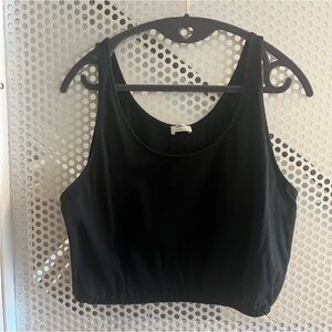 Aritzia Wilfred Crop Tank Top with Elastic Hem Size Medium in Black